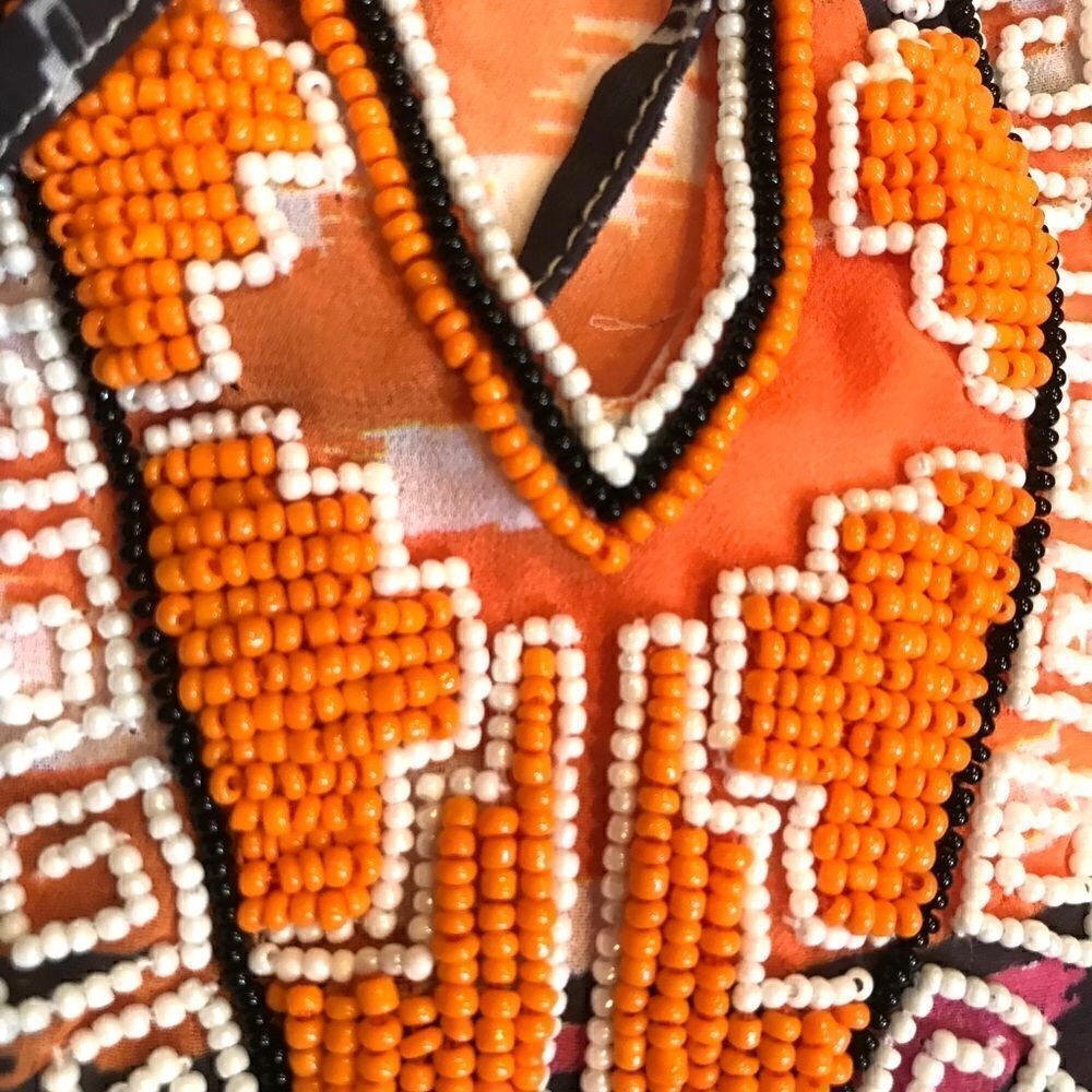 - Kay Celine Beaded Aztec print Tunic.  size Large - Picture 4 of 8